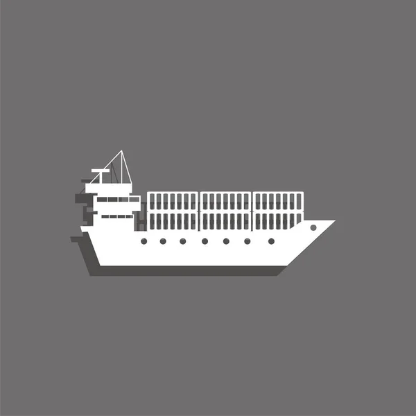 Statek Towarowy Ikony Biały Wektor — Wektor stockowy