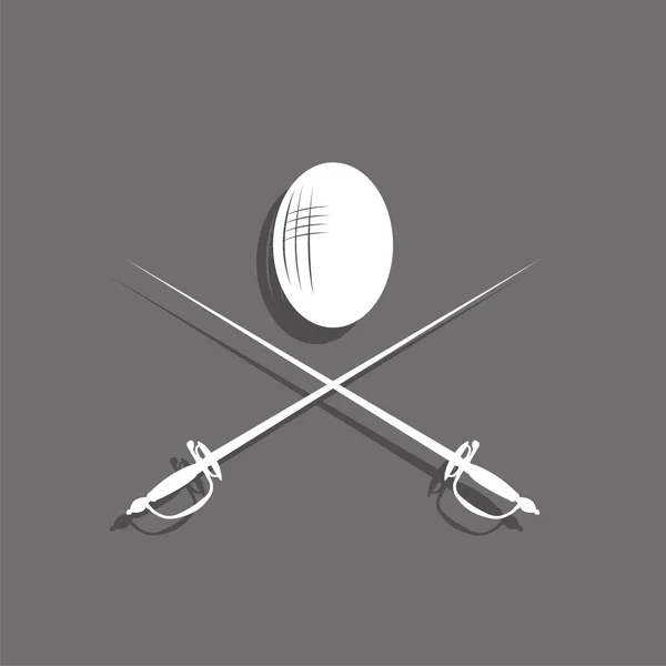 Спортивные Символы Фехтование Значок Вектора — стоковый вектор