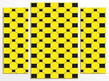 Soyut desenli üç parçalı panel. Vektör çizimi.