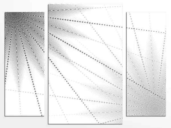 Painel Três Partes Com Padrão Abstrato Ilustração Vetorial — Vetor de Stock