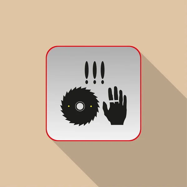 Risk Hitting Circular Saw Conditional Sign Vector Icon — 스톡 벡터