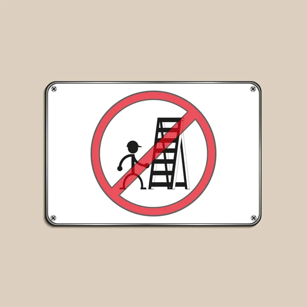 Заборонити Роботу Сходах Піктограма Вектора — стоковий вектор