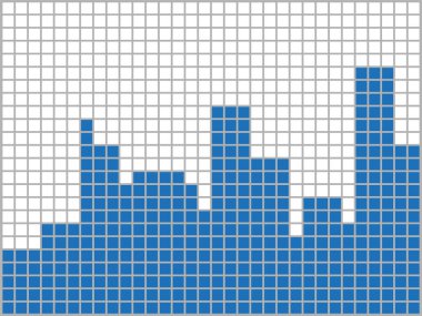 Gri arkaplanda mavi ve beyaz kareler. Soyut kompozisyon. Vektör illüstrasyonu.
