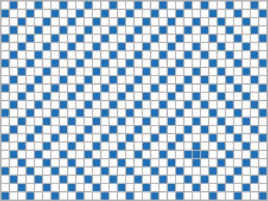 Gri arkaplanda mavi ve beyaz kareler. Soyut kompozisyon. Vektör illüstrasyonu.