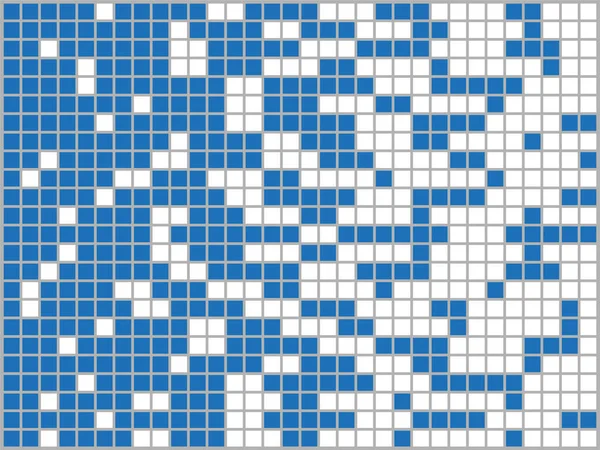 Blaue Und Weiße Quadrate Auf Grauem Hintergrund Abstrakte Komposition Vektorillustration — Stockvektor