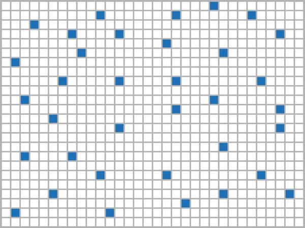 Gri Arkaplanda Mavi Beyaz Kareler Soyut Kompozisyon Vektör Illüstrasyonu — Stok Vektör