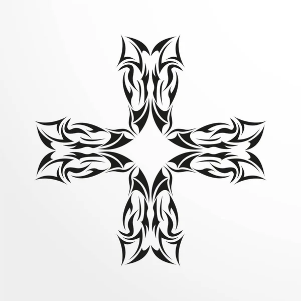 Modèle Noir Blanc Pour Tatouage Sur Fond Clair Illustration Vectorielle — Image vectorielle