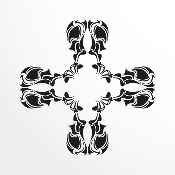 Black White Pattern Tattoo Light Background Vector Illustration — Stock Vector