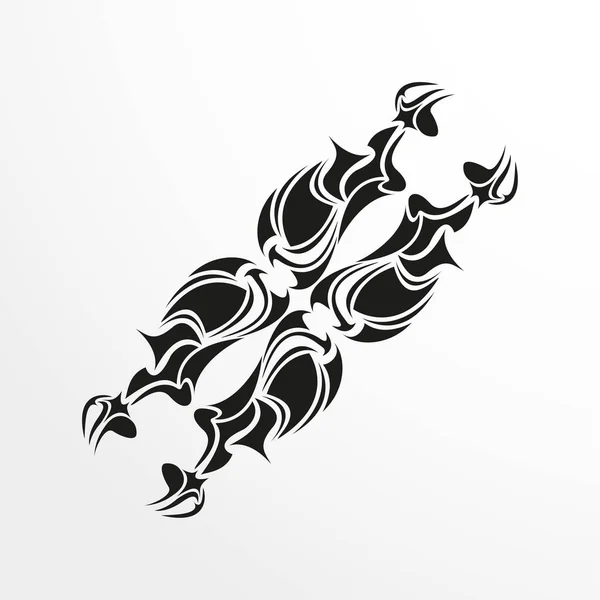 Patrón Blanco Negro Para Tatuaje Sobre Fondo Claro Ilustración Vectorial — Vector de stock