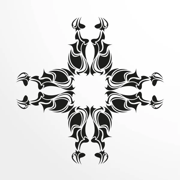 Patrón Blanco Negro Para Tatuaje Sobre Fondo Claro Ilustración Vectorial — Vector de stock