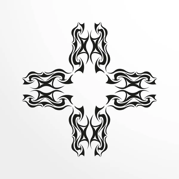 Patrón Blanco Negro Para Tatuaje Sobre Fondo Claro Ilustración Vectorial — Vector de stock