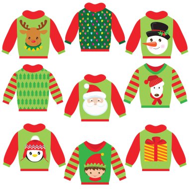 Noel kazağı vektör karikatür çizim