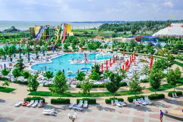 Aquapark v městě Berdyansk, Ukrajina — Stock fotografie