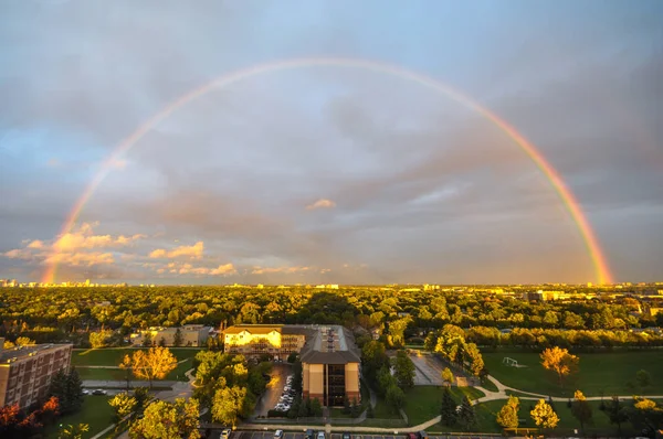 Rainbow over the city — Stock Photo, Image