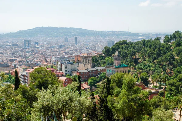 Luchtfoto Stadszicht van centrale deel van Barcelona — Stockfoto