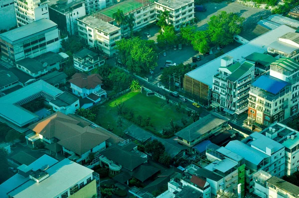 バンコク、タイ、アジアの中央部の空中都市風景 — ストック写真