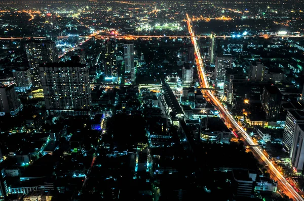 Aerial city view of central part of Bangkok, Thailand, Asia — Stock Photo, Image