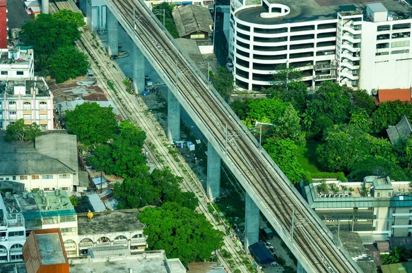 バンコク、タイ、アジアの中央部の空中都市風景 — ストック写真