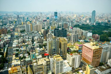 Kaohsiung şehrin havadan görünümü