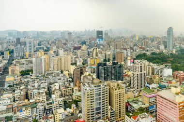 Kaohsiung şehrin havadan görünümü