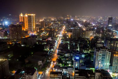 Kaohsiung şehrin havadan görünümü