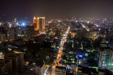 Kaohsiung şehrin havadan görünümü