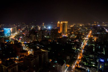 Kaohsiung şehrin havadan görünümü