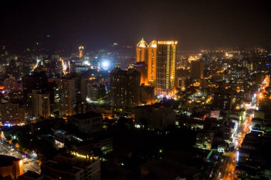 Kaohsiung şehrin havadan görünümü