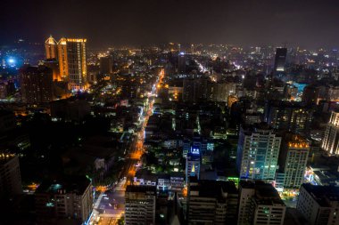 Kaohsiung şehrin havadan görünümü