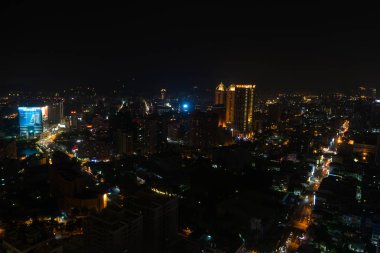 Kaohsiung şehrin havadan görünümü