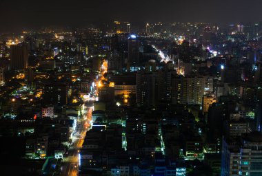 Kaohsiung şehrin havadan görünümü