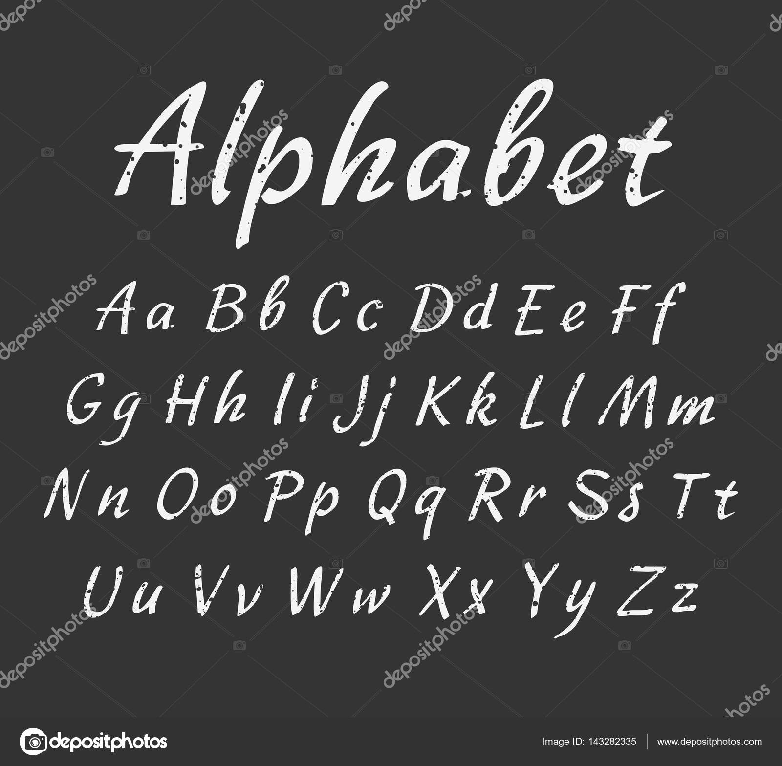 Abecedario manuscrita del vector. Mayúsculas y minúsculas — Vector de