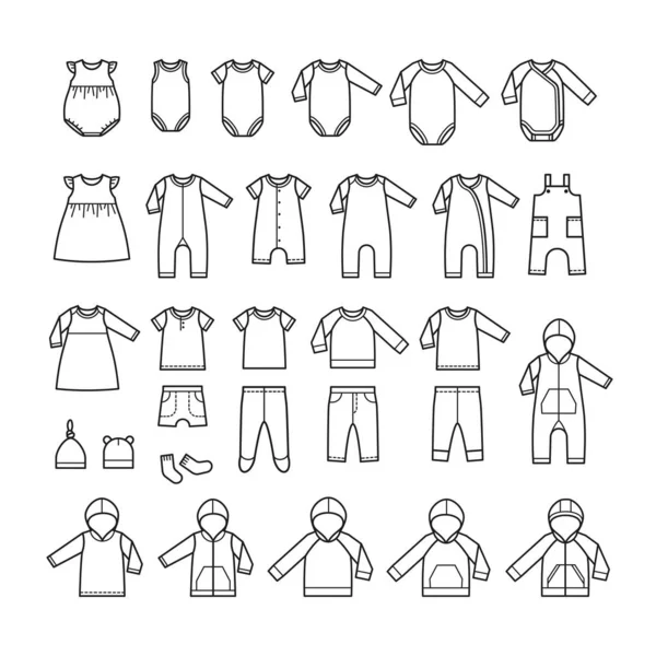 Types of clothes for babies as line icons Stock Vector Image by ©Ksena