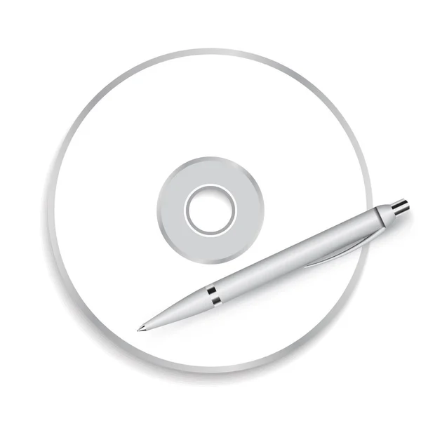 CD-ROM з пером — стоковий вектор