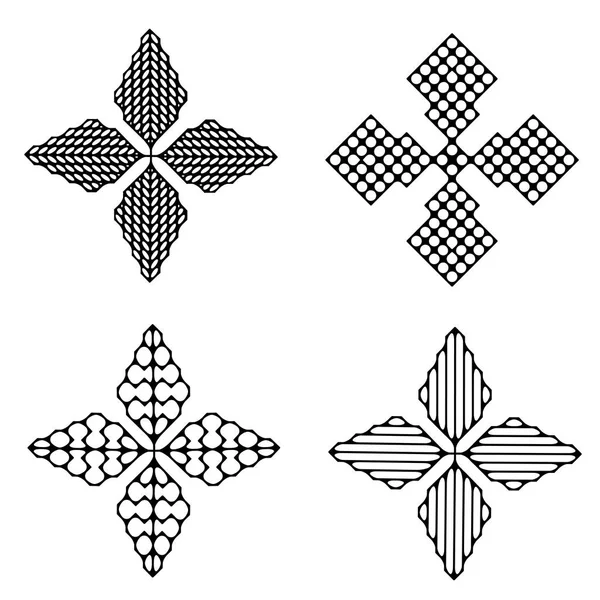 Geometrické čtyři hvězdičky Stock Ilustrace