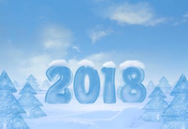 Yeni Yılınız Kutlu Olsun. Kar üzerinde buz gibi numaraları kalmak.