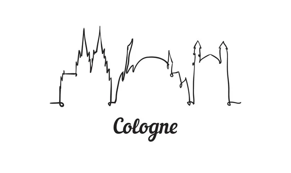 One line style Cologne skyline. Простой современный вектор минималистического стиля. Изолированный на белом фоне . — стоковый вектор