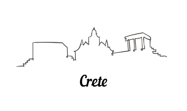 Una línea de estilo Creta skyline. Simple moderno estilo minimalista vector . — Archivo Imágenes Vectoriales