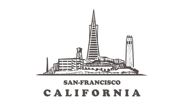 San Franciscó-i vázlat. Usa, San Francisco kézzel rajzolt vektor illusztráció. — Stock Vector