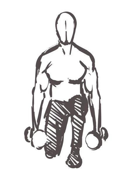 Man oefeningen in calisthenics, met de hand getrokken. Straattraining schets vector illustratie geïsoleerd — Stockvector