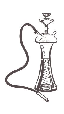 Salon kafesi için nargile eskizi. El yapımı nargile.