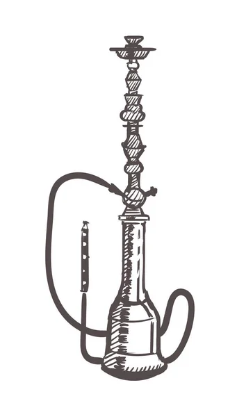 Эскиз кальяна для лаундж-кафе. Ручной Кальян изолирован — стоковый вектор