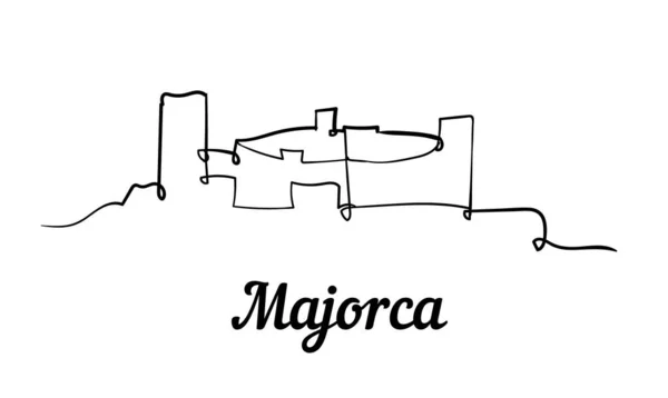 Una Línea Estilo Mallorca Skyline Simple Moderno Vector Estilo Minimalista — Archivo Imágenes Vectoriales