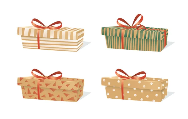 Geschenkboxen aus Pappe Set — Stockvektor