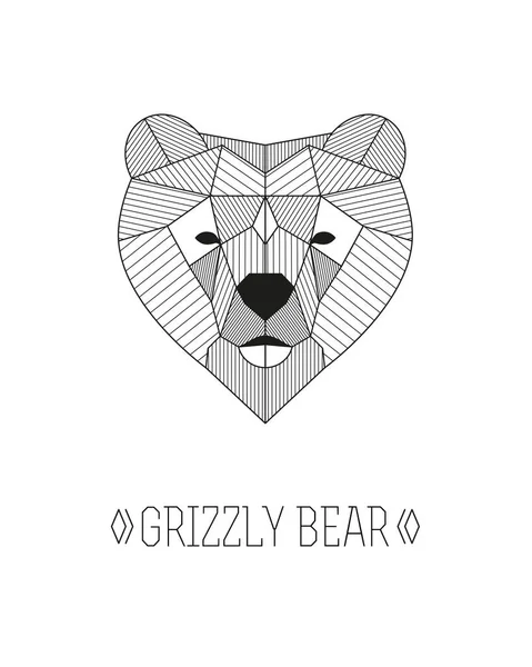 Geometrische grizzly illustratie — Stockvector
