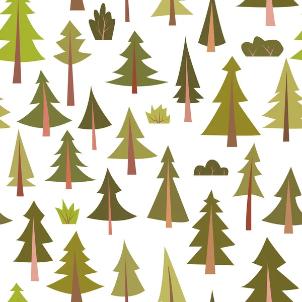 Vzorek s jehličnatými stromy a keři — Stockový vektor