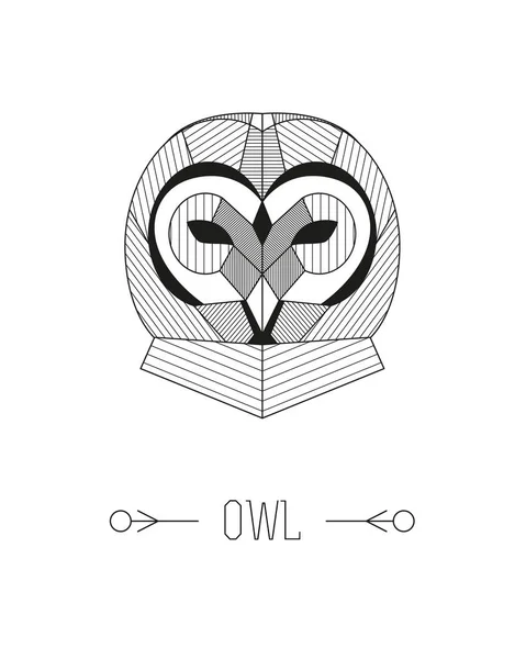 Geometric owl illustration — Stock Vector