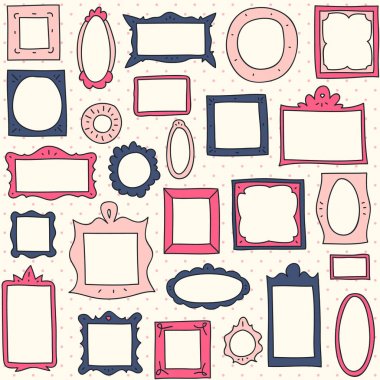 Elle çizilmiş kare Dikişsiz desen vektör.