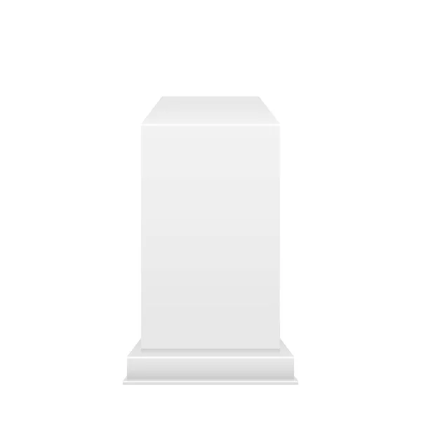 Piedistallo bianco con sorgente luminosa isolata su sfondo bianco, illustrazione vettoriale . — Vettoriale Stock