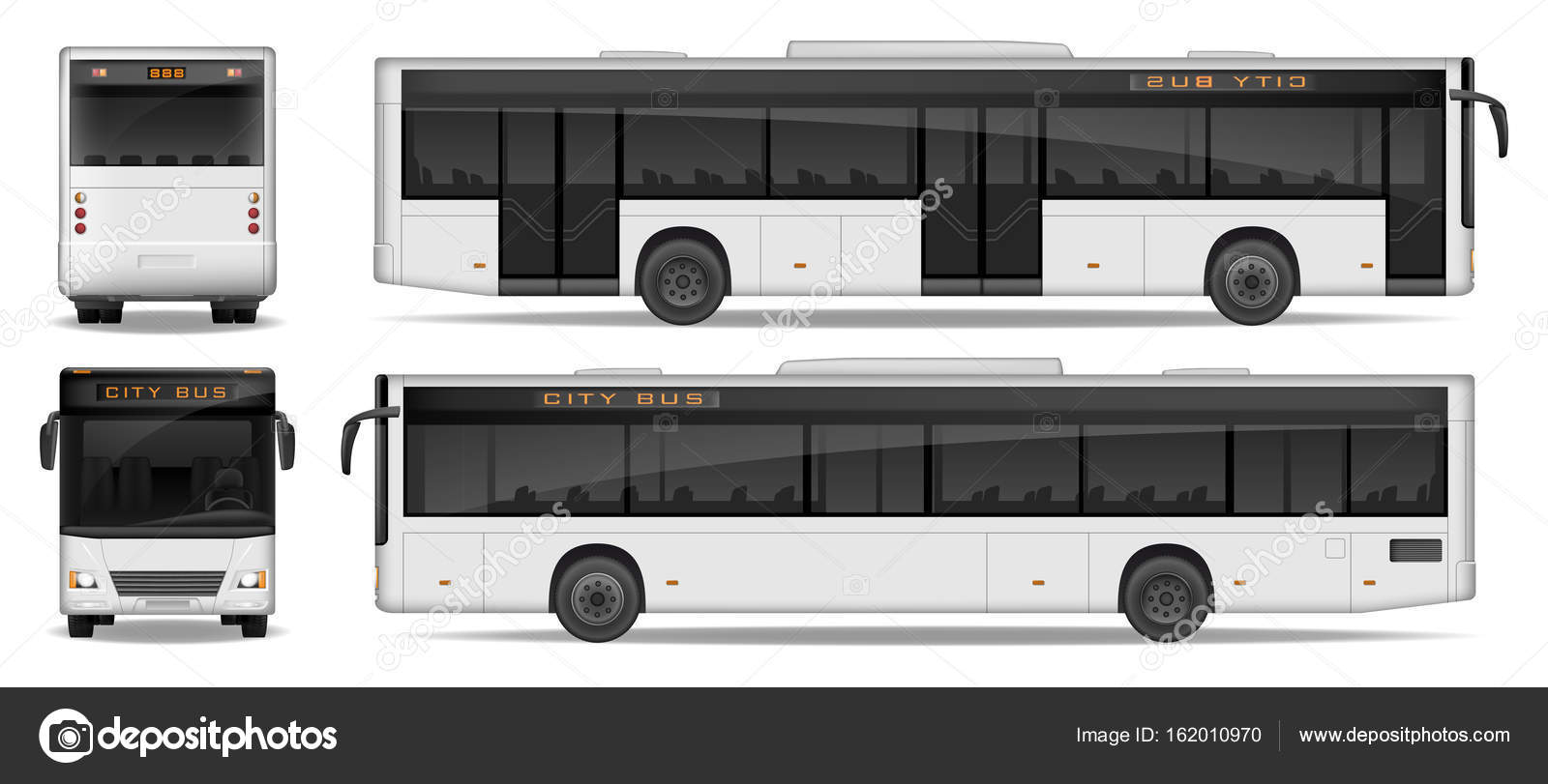 Download Realistic City Bus Template Isolated On White Background Passenger City Bus Mockup Side Front And Rear View Transport Advertising Design Vector Illustration Vector Image By C Sergey 85 Vector Stock 162010970